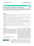 Preliminary evaluation of the efficacy and safety of brimonidine for general anesthesia
