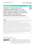 Evaluation of early postoperative intravenous opioid rescue as a novel quality measure in patients who receive thoracic epidural analgesia: A retrospective cohort analysis and prospective performance improvement intervention