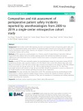 Composition and risk assessment of perioperative patient safety incidents reported by anesthesiologists from 2009 to 2019: A single‐center retrospective cohort study