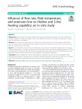 Influence of flow rate, fluid temperature, and extension line on Hotline and S-line heating capability: An in vitro study
