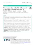 Pharmacokinetics and safety of liposomal bupivacaine after local infiltration in healthy Chinese adults: A phase 1 study