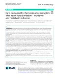 Early postoperative hemodynamic instability after heart transplantation – incidence and metabolic indicators