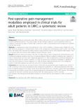 Post-operative pain management modalities employed in clinical trials for adult patients in LMIC; a systematic review