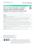 Time- and dose-dependent correlations between patient-controlled epidural analgesia and intrapartum maternal fever