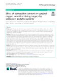 Effect of hemoglobin content on cerebral oxygen saturation during surgery for scoliosis in pediatric patients