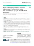 Right stellate ganglion block improves learning and memory dysfunction and hippocampal injury in rats with sleep deprivation