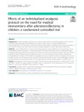 Effects of an individualized analgesia protocol on the need for medical interventions after adenotonsillectomy in children: A randomized controlled trial