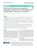 Disseminated intravascular coagulation following air embolism during orthotropic liver transplantation: Is this just a coincidence?