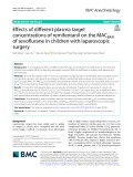 Efects of diferent plasma target concentrations of remifentanil on the MACBAR of sevofurane in children with laparoscopic surgery