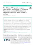 The efficacy of Antipyretic Analgesics administration intravenously for Preventing Rocuronium-Associated Pain/Withdrawal Response: A systematic review and metaanalysis