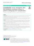 SUGAMMADEX versus neostigmine after ROCURONIUM continuous infusion in patients undergoing liver transplantation