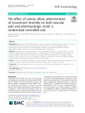 The effect of various dilute administration of rocuronium bromide on both vascular pain and pharmacologic onset: A randomized controlled trial