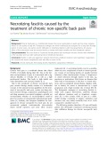 Necrotizing fasciitis caused by the treatment of chronic non-specific back pain