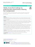 Validity of mini-fluid challenge for predicting fluid responsiveness following liver transplantation