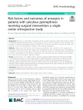 Risk factors and outcomes of urosepsis in patients with calculous pyonephrosis receiving surgical intervention: A singlecenter retrospective study