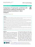 Comparison of ropivacaine combined with sufentanil for epidural anesthesia and spinal-epidural anesthesia in labor analgesia