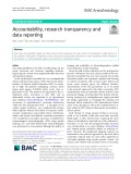 Accountability, research transparency and data reporting