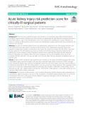 Acute kidney injury risk prediction score for critically-ill surgical patients
