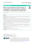 Effects of benzydamine hydrochloride on postoperative sore throat after extubation in children: A randomized controlled trial