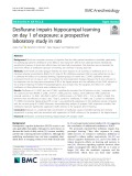 Desflurane impairs hippocampal learning on day 1 of exposure: A prospective laboratory study in rats