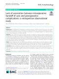 Lack of association between intraoperative handoff of care and postoperative complications: A retrospective observational study
