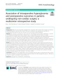 Association of intraoperative hyperglycemia and postoperative outcomes in patients undergoing non-cardiac surgery: A multicenter retrospective study