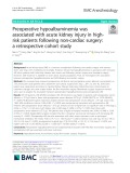 Preoperative hypoalbuminemia was associated with acute kidney injury in highrisk patients following non-cardiac surgery: A retrospective cohort study
