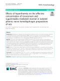 Effects of hyperthermia on the effective concentration of rocuronium and sugammadex-mediated reversal in isolated phrenic nerve hemidiaphragm preparations of rats