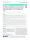 The effect of magnesium on the reversal of rocuronium-induced neuromuscular block with sugammadex: An ex vivo laboratory study