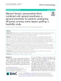 Bilateral thoracic paravertebral block combined with general anesthesia vs. general anesthesia for patients undergoing off-pump coronary artery bypass grafting: A feasibility study