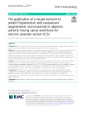 The application of a neural network to predict hypotension and vasopressor requirements non-invasively in obstetric patients having spinal anesthesia for elective cesarean section (C/S)