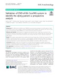Validation of END-of-life ScorING-system to identify the dying patient: A prospective analysis