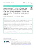 Determination of the ED95 of intrathecal hyperbaric prilocaine with sufentanil for scheduled cesarean delivery: A dose-finding study based on the continual reassessment method