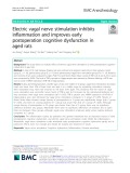 Electric vagal nerve stimulation inhibits inflammation and improves early postoperation cognitive dysfunction in aged rats