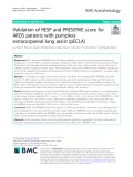 Validation of RESP and PRESERVE score for ARDS patients with pumpless extracorporeal lung assist (pECLA)