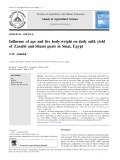 Influence of age and live body weight on daily milk yield of Zaraibi and Shami goats in Sinai, Egypt