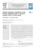 Phenolic compounds as antioxidants of some products manufactured from two cultivated Egyptian varieties of seedless grapes