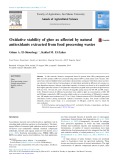 Oxidative stability of ghee as affected by natural antioxidants extracted from food processing wastes