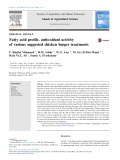 Fatty acid profile, antioxidant activity of various suggested chicken burger treatments