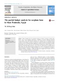 The partial budget analysis for sorghum farm in Sinai Peninsula, Egypt