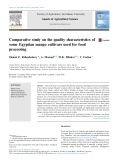 Comparative study on the quality characteristics of some Egyptian mango cultivars used for food processing