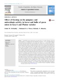 Effect of freezing on the pungency and antioxidants activity in leaves and bulbs of green onion in Giza 6 and Photon varieties