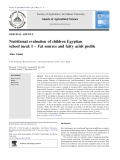 Nutritional evaluation of children Egyptian school meal: I – Fat sources and fatty acids profile