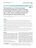 The beneficial use of ultramicronized palmitoylethanolamide as add-on therapy to Tapentadol in the treatment of low back pain: A pilot study comparing prospective and retrospective observational arms