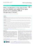 Ethnic considerations in the upper lip bite test: The reliability and validity of the upper lip bite test in predicting difficult laryngoscopy in Koreans