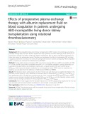 Effects of preoperative plasma exchange therapy with albumin replacement fluid on blood coagulation in patients undergoing ABO-incompatible living-donor kidney transplantation using rotational thromboelastometry