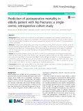 Prediction of postoperative mortality in elderly patient with hip fractures: A singlecentre, retrospective cohort study