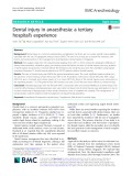 Dental injury in anaesthesia: A tertiary hospital’s experience