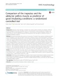 Comparison of the trapezius and the adductor pollicis muscle as predictor of good intubating conditions: A randomized controlled trial