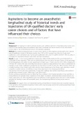 Aspirations to become an anaesthetist: Longitudinal study of historical trends and trajectories of UK-qualified doctors’ early career choices and of factors that have influenced their choices